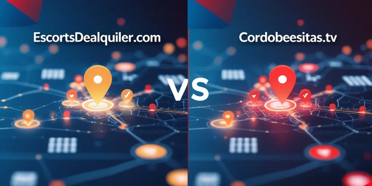 Comparativa entre Escortsdealquiler.com y Cordobesitas.tv, destacando las ventajas de visibilidad, personalización y seguridad en Escortsdealquiler.com.