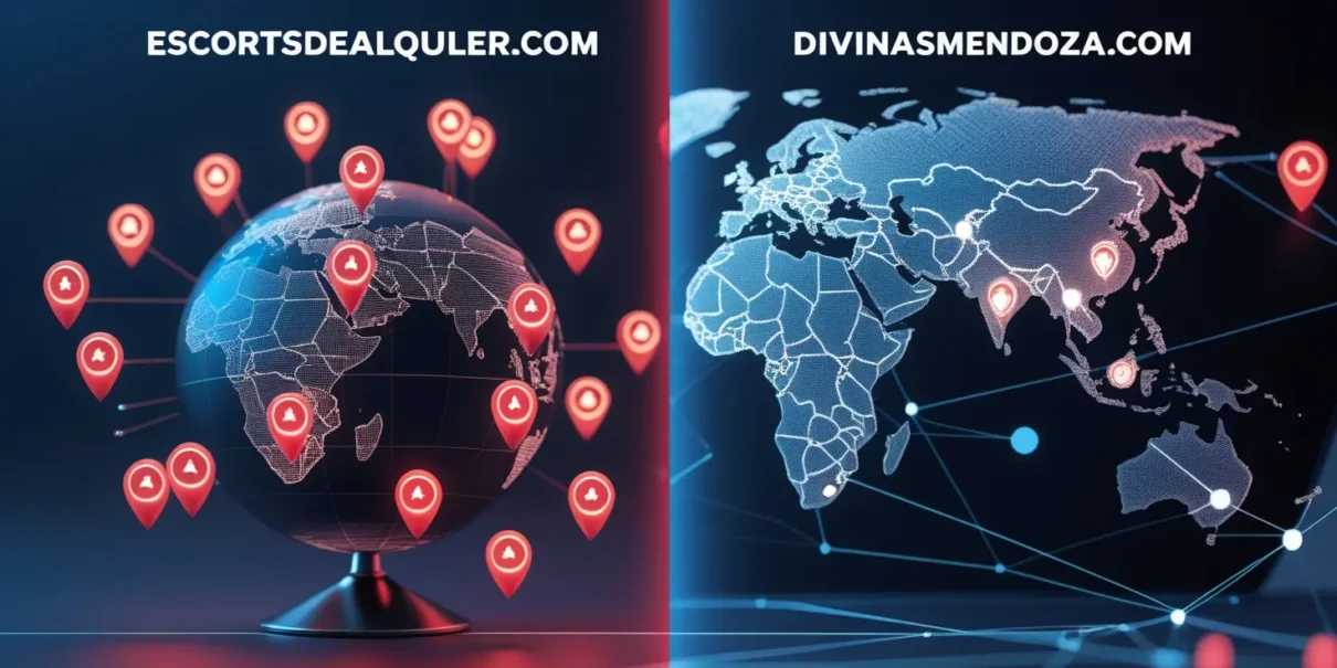 Comparativa entre Escortsdealquiler.com y Divinasmendoza.com, destacando las ventajas en visibilidad, personalización y soporte en Escortsdealquiler.com.