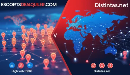 Comparativa entre Escortsdealquiler.com y Distintas.net, destacando las ventajas de visibilidad, personalización y soporte en Escortsdealquiler.com.